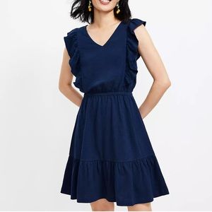 Petite Ruffle V-Neck Dress